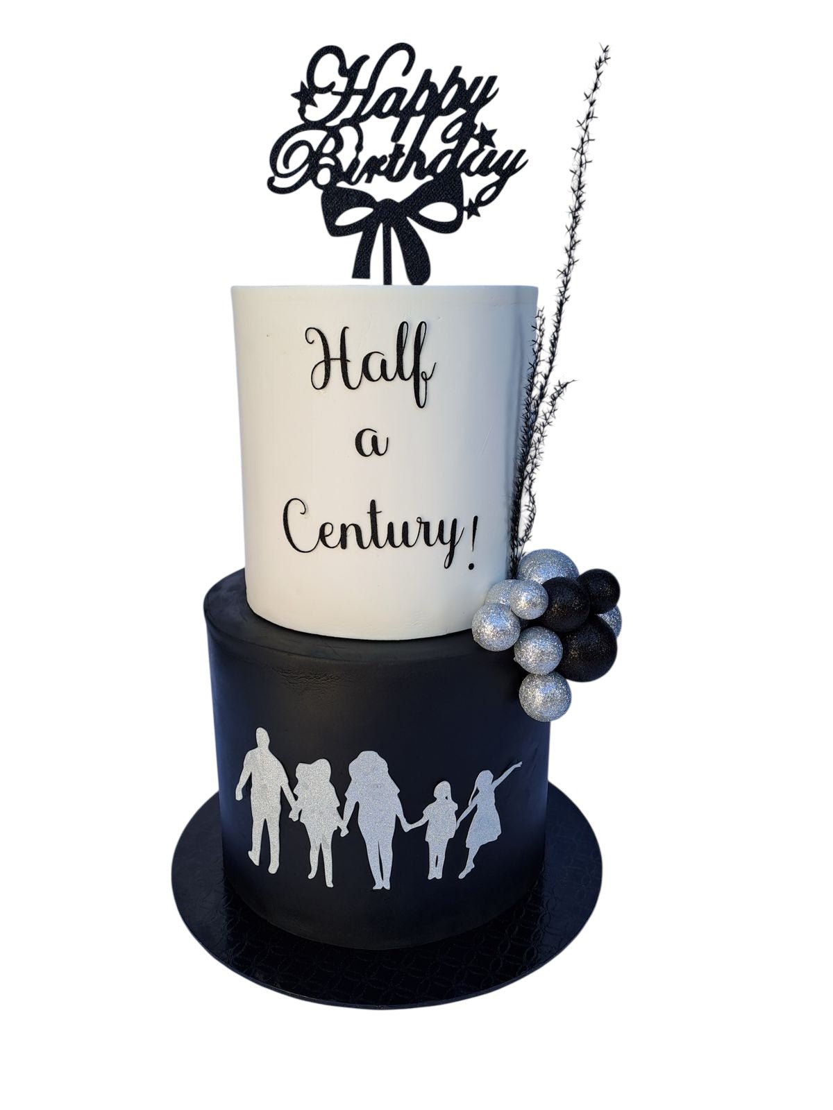 2 tier 50th birthday celebration cake - Hearty Bakes